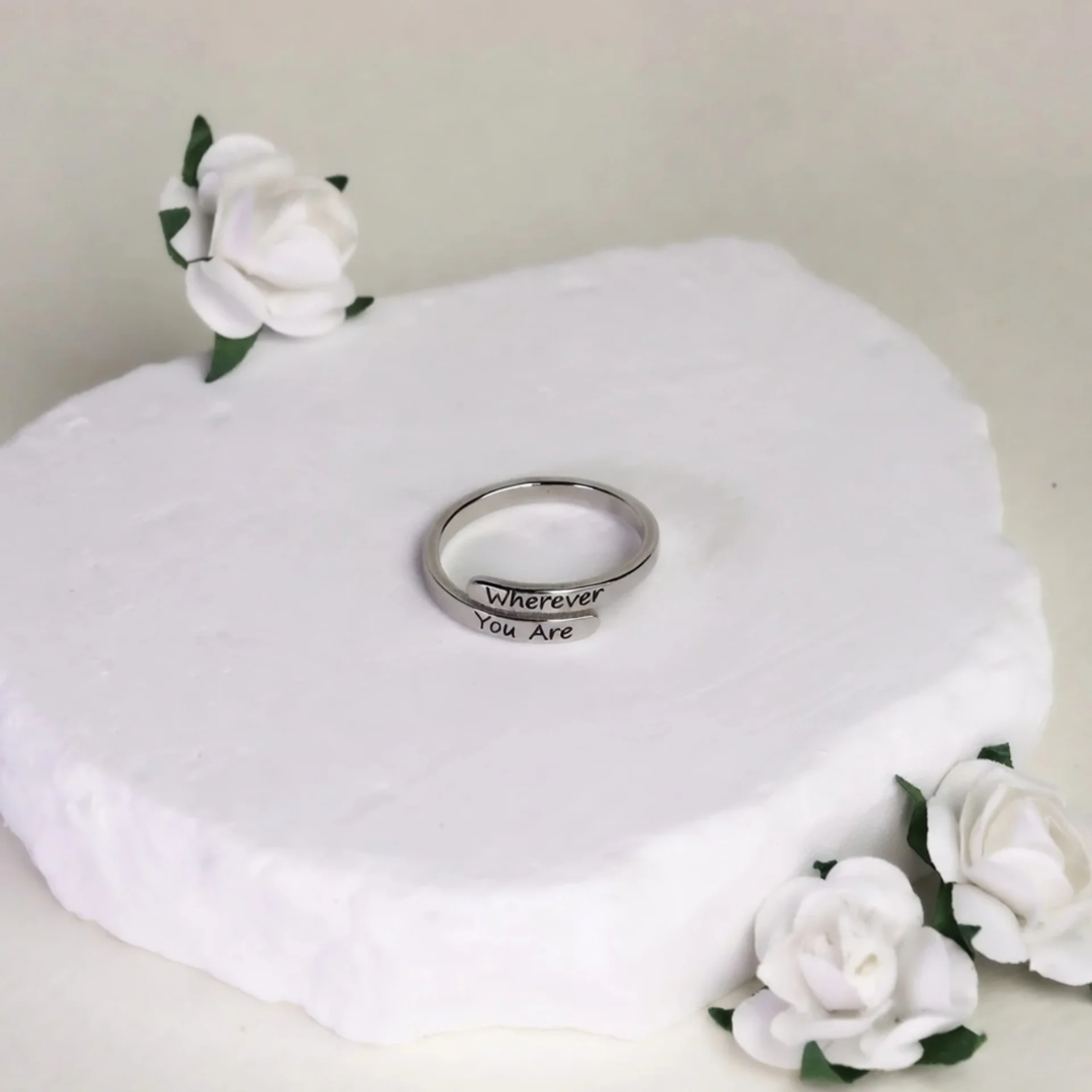 "Wherever You Are" Engraved Memorial Ring