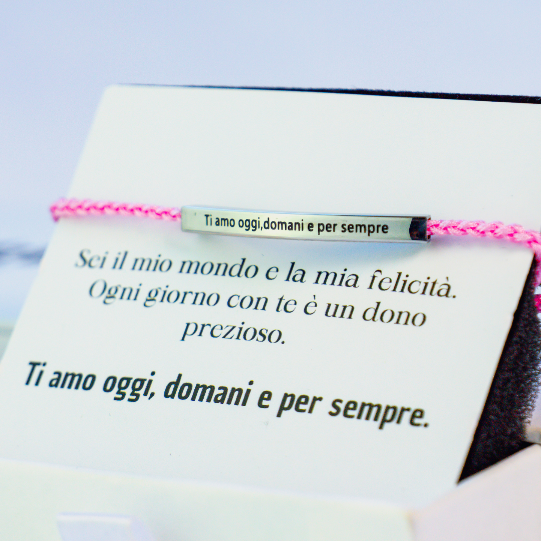 Bracciale con Incisione "Ti amo oggi, domani e per sempre"