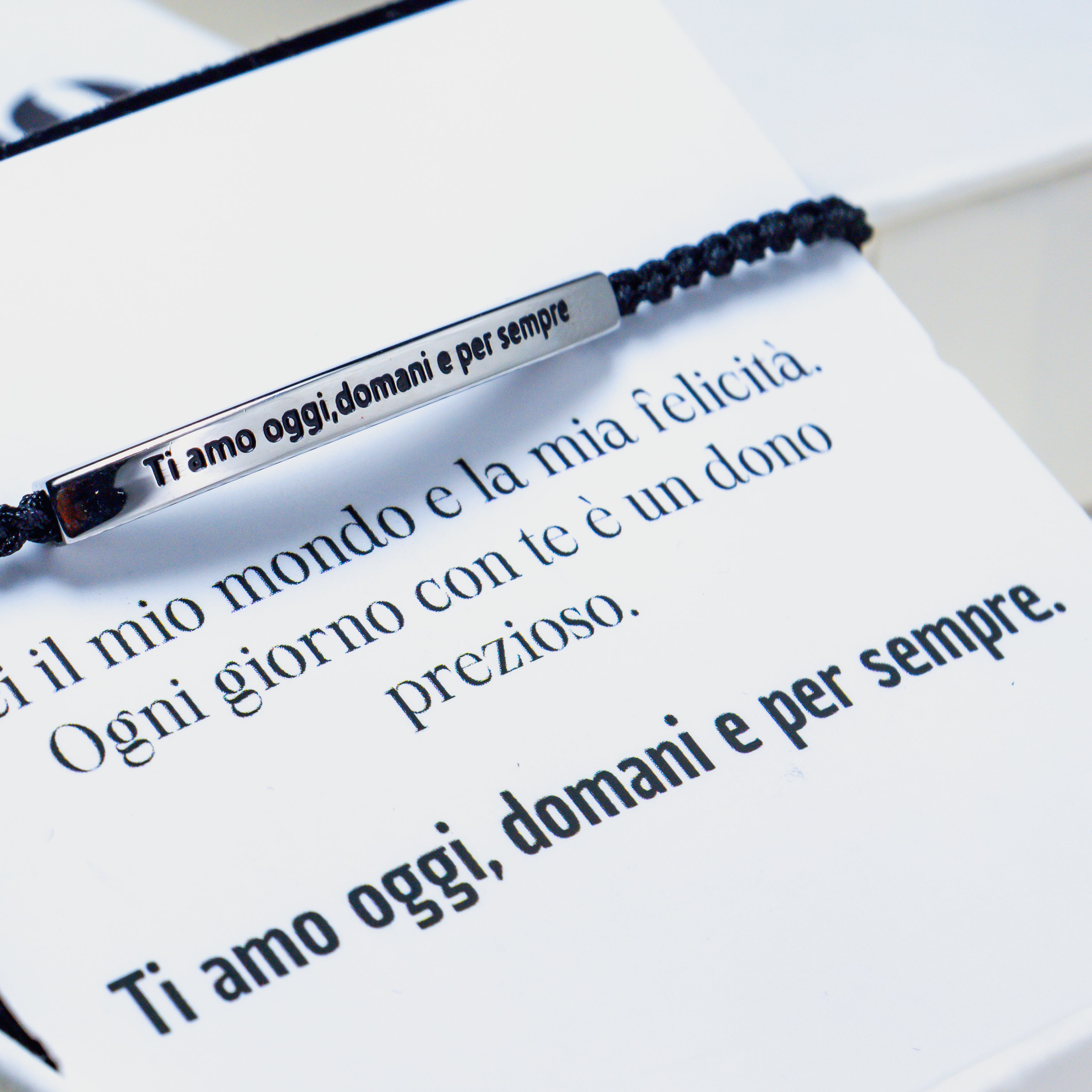 Bracciale con Incisione "Ti amo oggi, domani e per sempre"