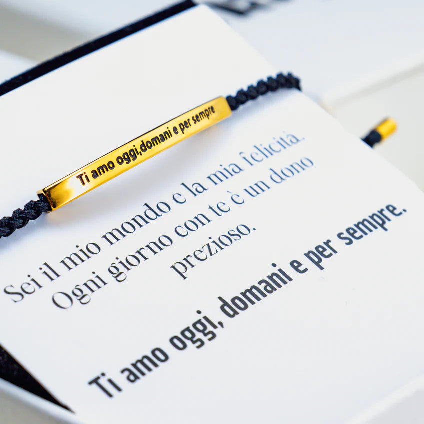 Bracciale con Incisione "Ti amo oggi, domani e per sempre"