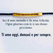 Bracciale con Incisione "Ti amo oggi, domani e per sempre"