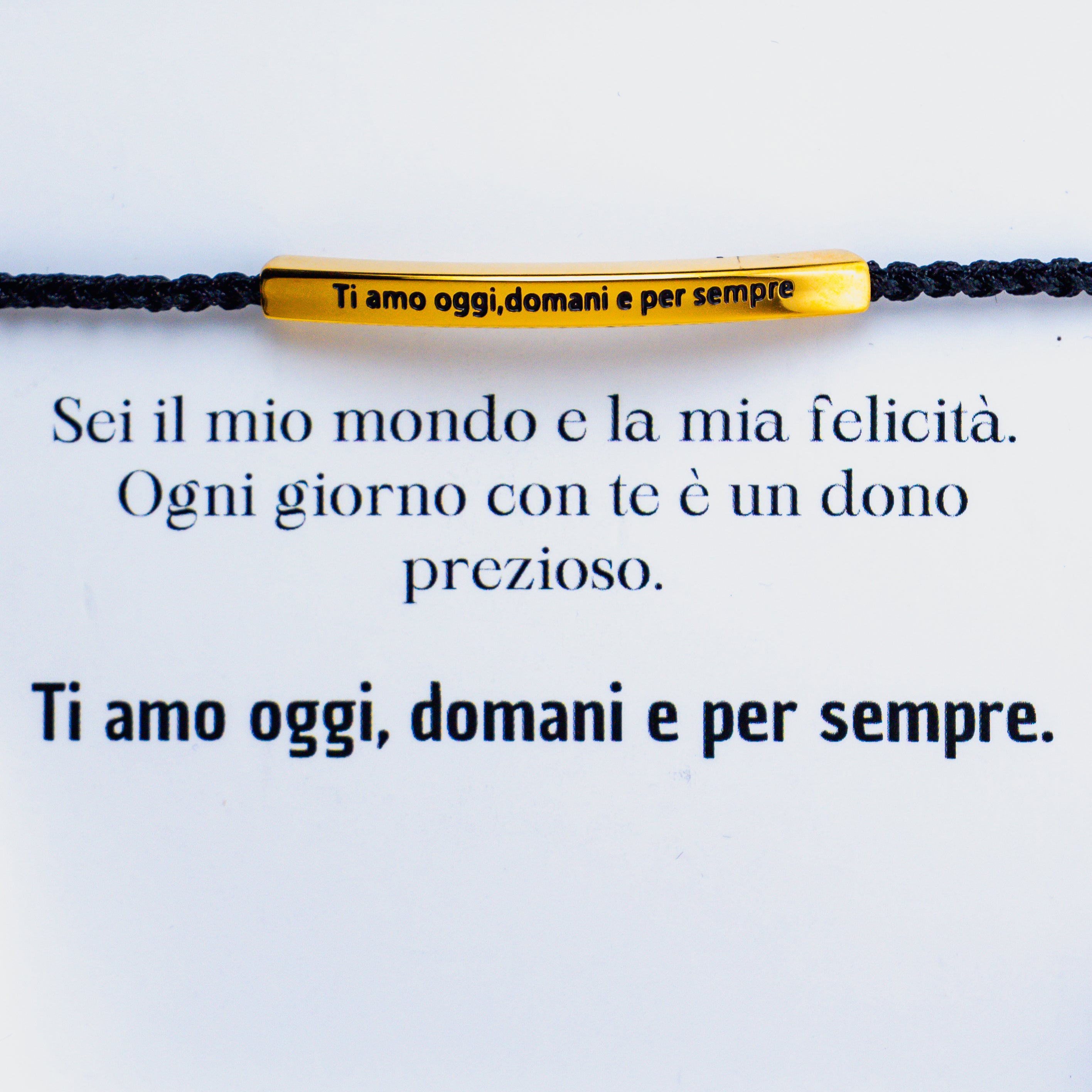 Bracciale con Incisione "Ti amo oggi, domani e per sempre"