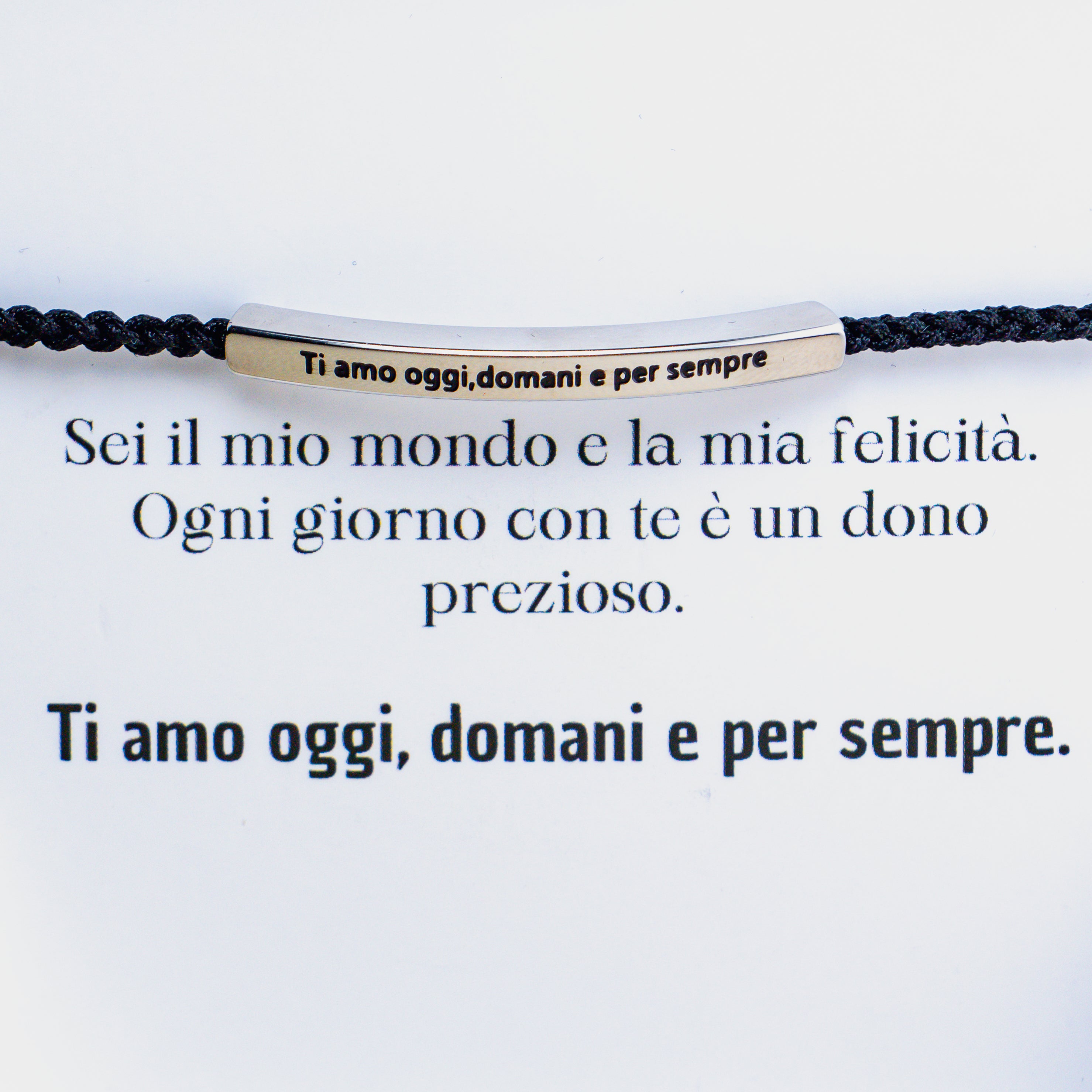 Bracciale con Incisione "Ti amo oggi, domani e per sempre"