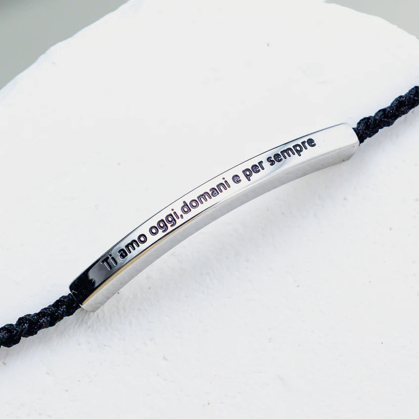 Bracciale con Incisione "Ti amo oggi, domani e per sempre"